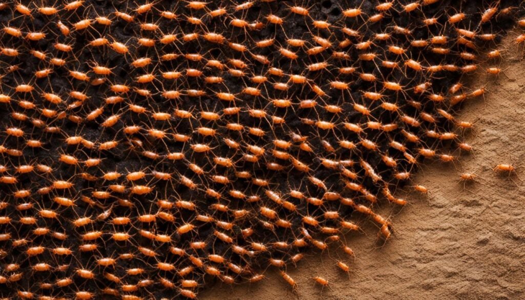 ants crawling on a wall in a dream