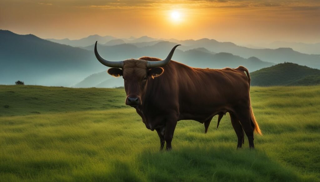 bull grazing in a dream