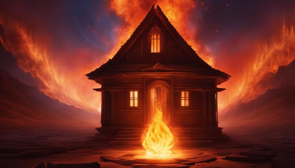 spiritual meanings of dream of house on fire